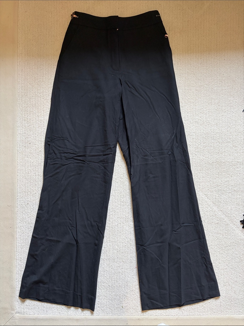 Kit and Ace Black Wide-Leg Trousers
